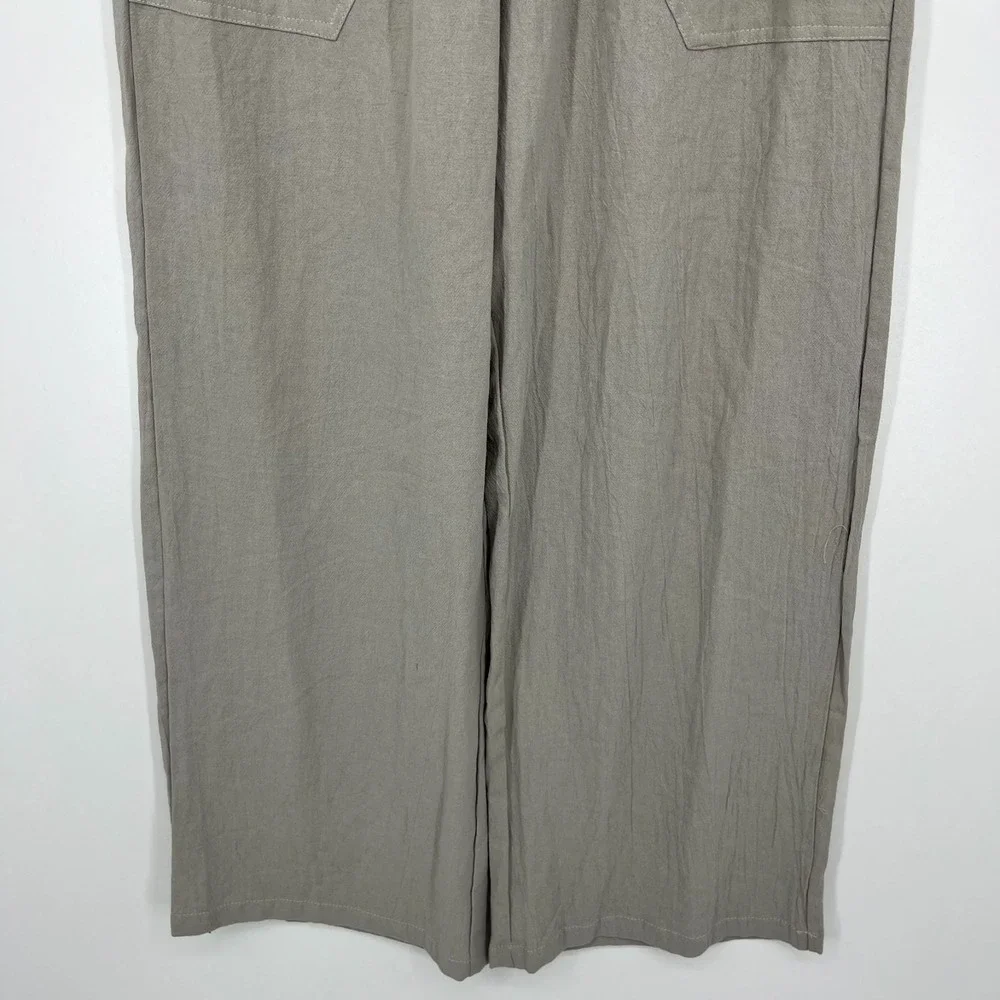 Ouku Pants Men's Size L Gray Cotton Straight Leg 100% Cotton‎ Relaxed New NWT